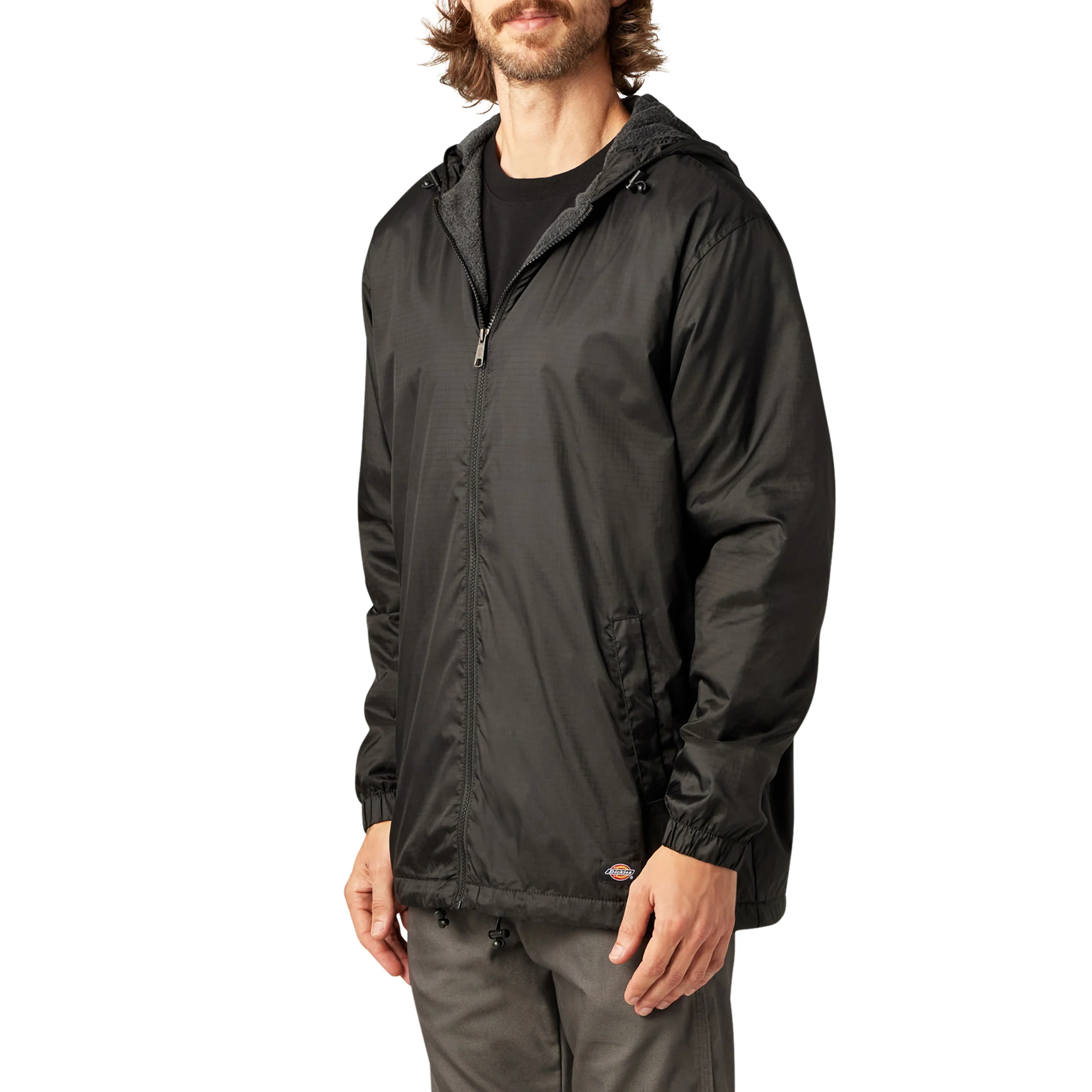 Fleece Lined Nylon Hooded Jacket - Image 12