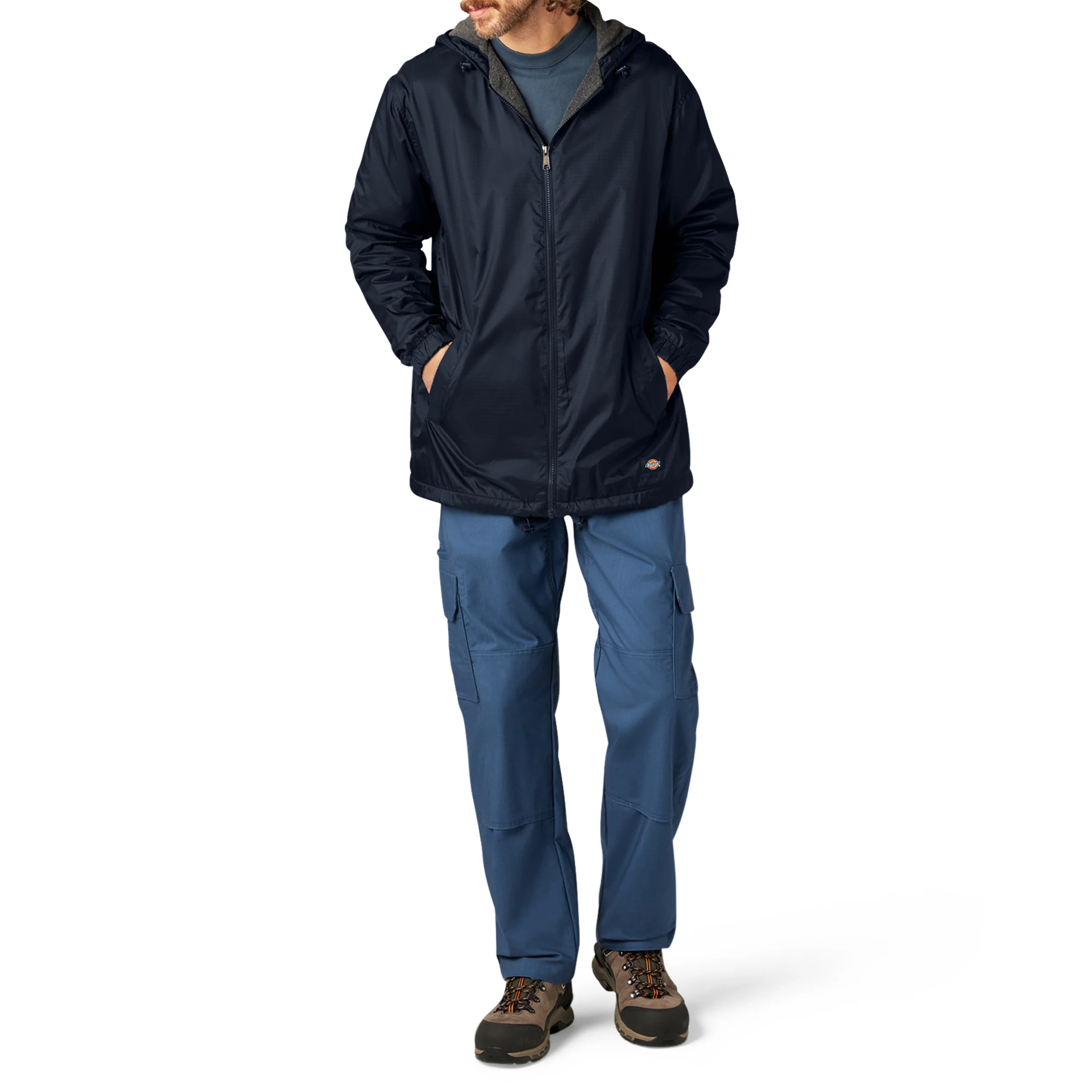 Fleece Lined Nylon Hooded Jacket - Image 5