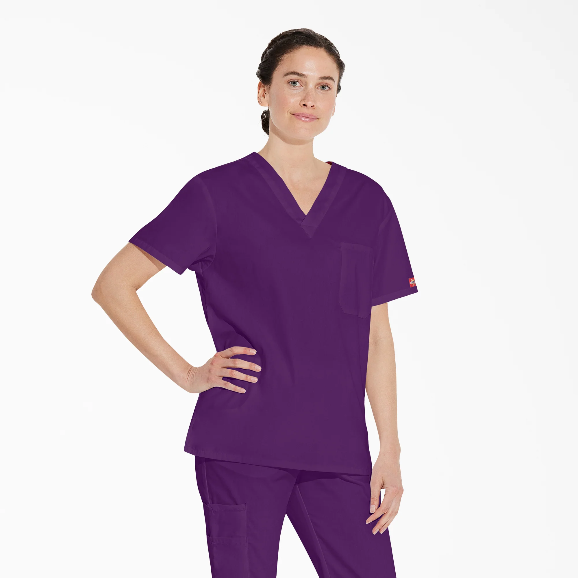 Unisex EDS Signature V-Neck Scrub Top - Image 4