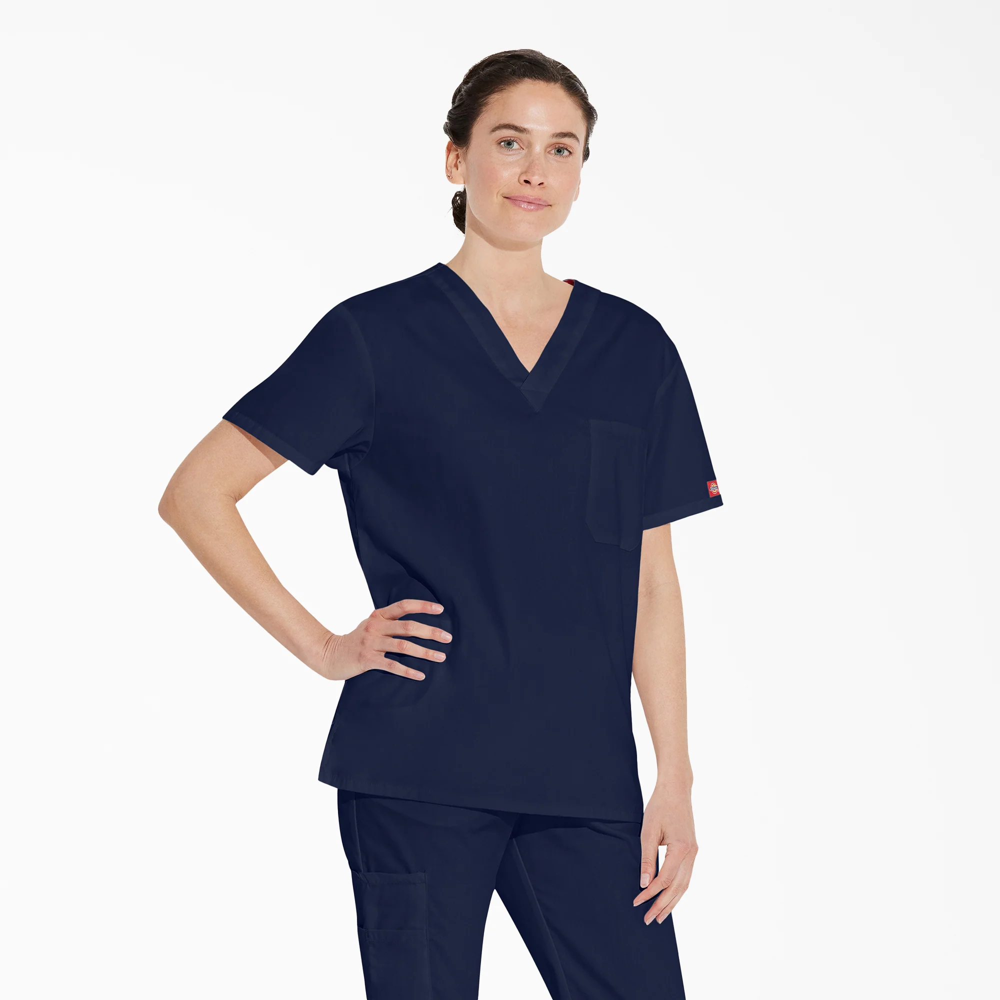 Unisex EDS Signature V-Neck Scrub Top - Image 4