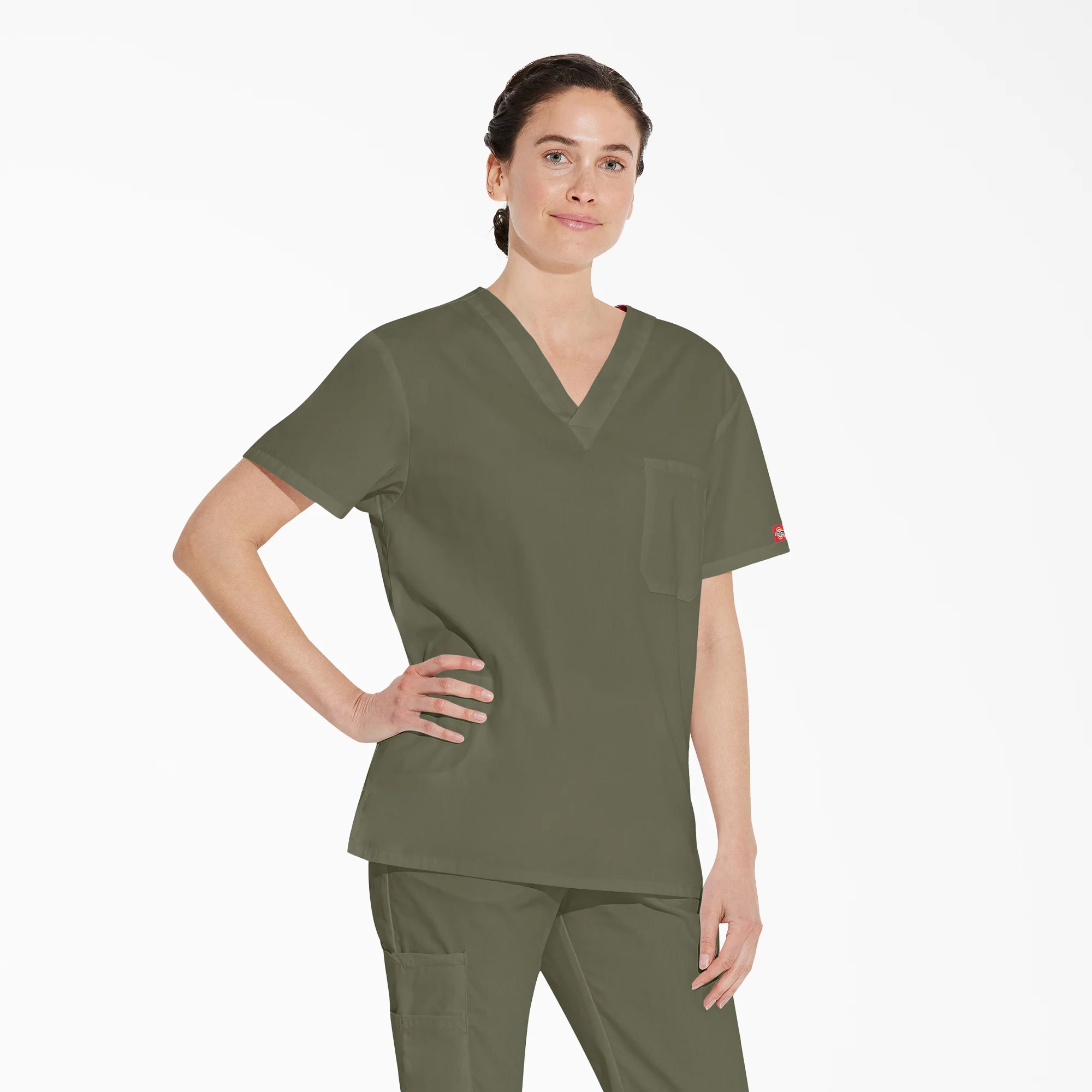 Unisex EDS Signature V-Neck Scrub Top - Image 4