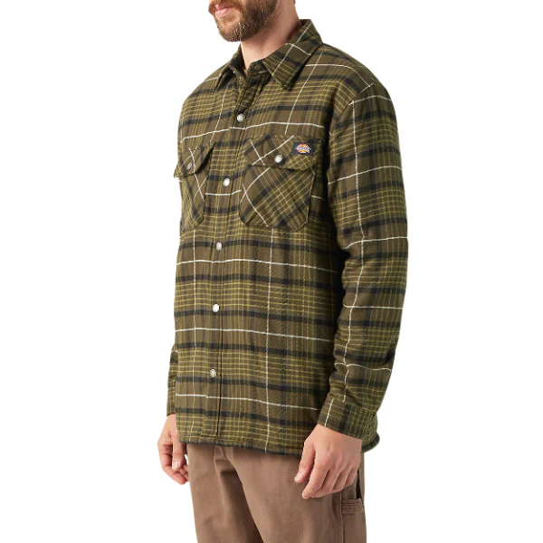 Water Repellent Fleece-Lined Flannel Shirt Jacket - Image 3